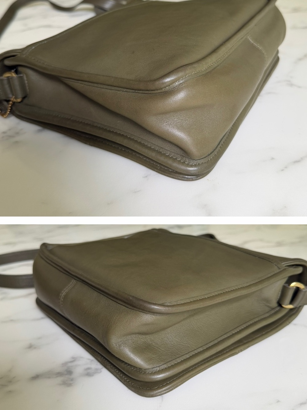 Coach Vintage Tribeca Flap Leather Crossbody Bag 9092 Loden Green 90's USA - Picture 9 of 16
